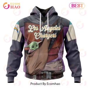 NFL Los Angeles Chargers Specialized Unisex Kits With Mandalorian And Baby Yoda 3D Hoodie