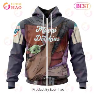 NFL Miami Dolphins Specialized Unisex Kits With Mandalorian And Baby Yoda 3D Hoodie