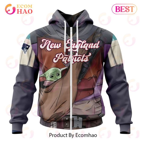 NFL New England Patriots Specialized Unisex Kits With Mandalorian And Baby Yoda 3D Hoodie