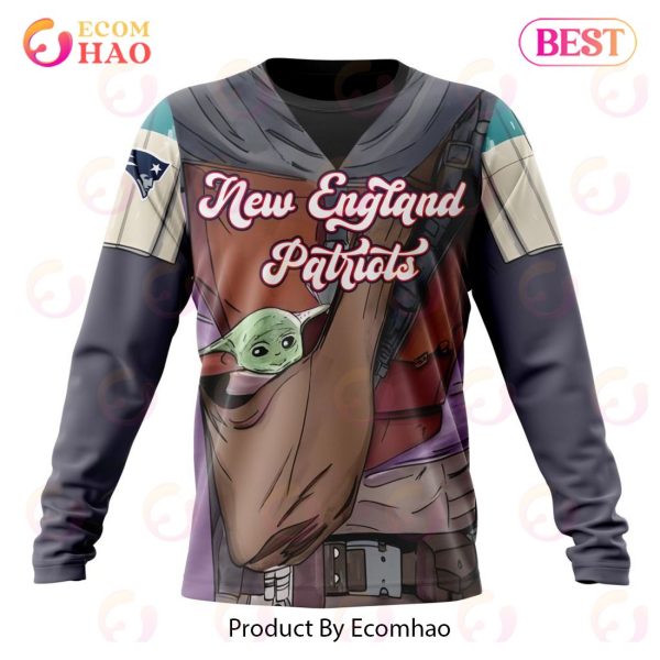 NFL New England Patriots Specialized Unisex Kits With Mandalorian And Baby Yoda 3D Hoodie