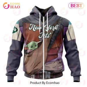 NFL New York Jets Specialized Unisex Kits With Mandalorian And Baby Yoda 3D Hoodie