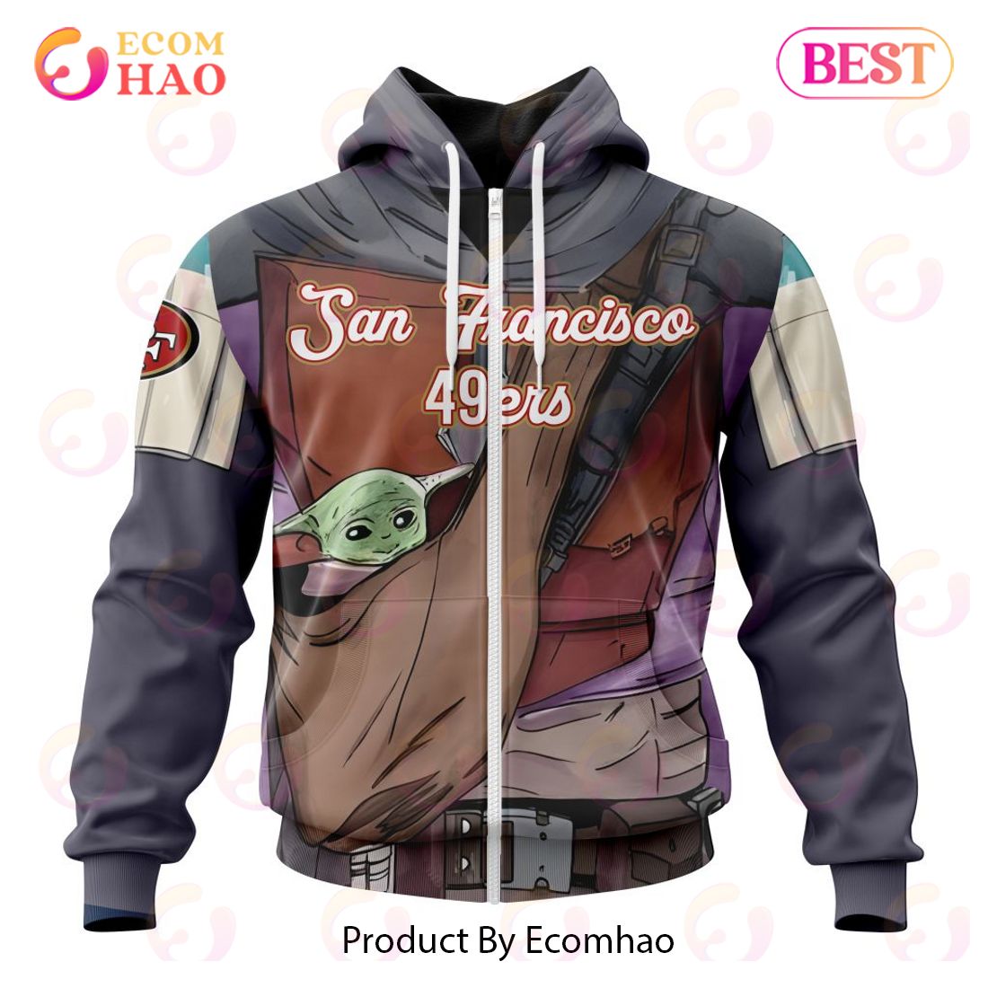 NFL San Francisco 49ers Specialized Unisex Kits With Mandalorian And Baby Yoda 3D Hoodie