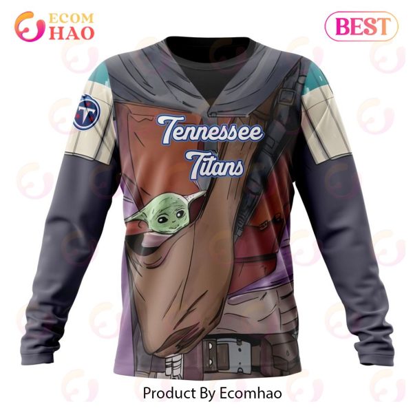NFL Tennessee Titans Specialized Unisex Kits With Mandalorian And Baby Yoda 3D Hoodie