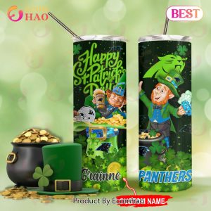 NFL Carolina Panthers Saint Patrick’s Day Skinny Tumbler Cup