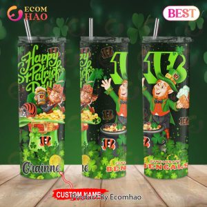 NFL Cincinnati Bengals Saint Patrick’s Day Skinny Tumbler Cup