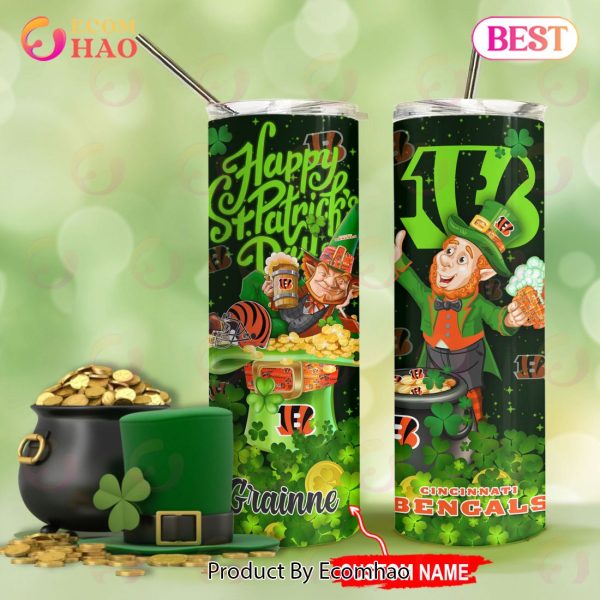 NFL Cincinnati Bengals Saint Patrick’s Day Skinny Tumbler Cup
