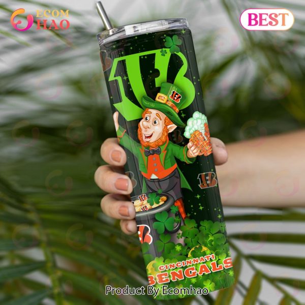 NFL Cincinnati Bengals Saint Patrick’s Day Skinny Tumbler Cup