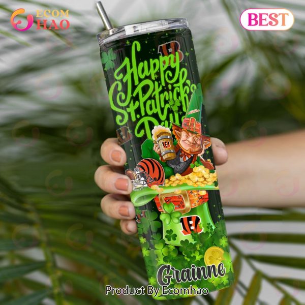 NFL Cincinnati Bengals Saint Patrick’s Day Skinny Tumbler Cup