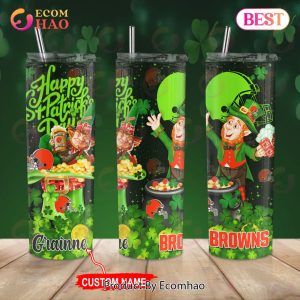NFL Cleveland Browns Saint Patrick’s Day Skinny Tumbler Cup
