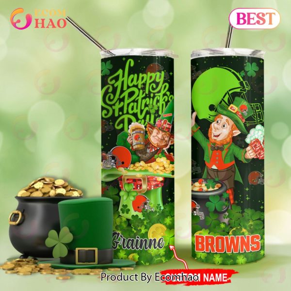 NFL Cleveland Browns Saint Patrick’s Day Skinny Tumbler Cup