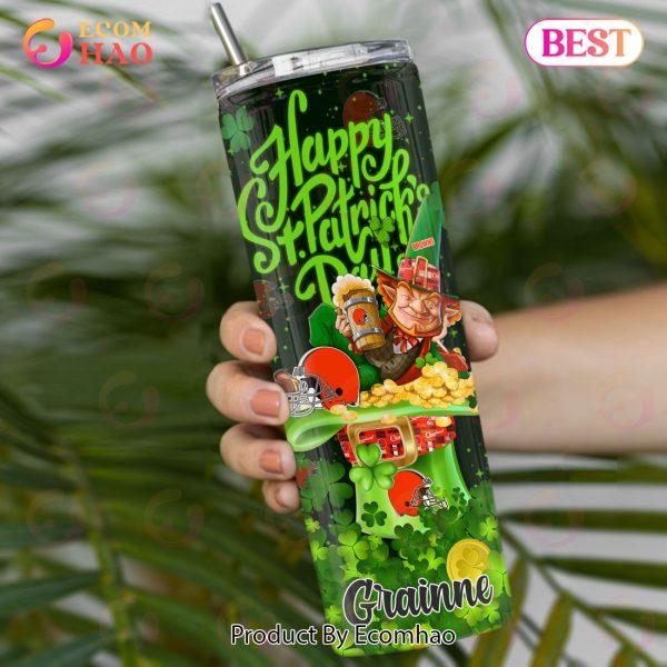 NFL Cleveland Browns Saint Patrick’s Day Skinny Tumbler Cup