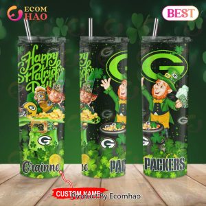 NFL Green Bay Packers Saint Patrick’s Day Skinny Tumbler Cup