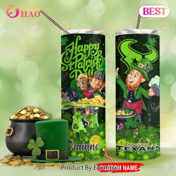 NFL Houston Texans Saint Patrick’s Day Skinny Tumbler Cup