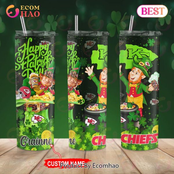 NFL Kansas City Chiefs Saint Patrick’s Day Skinny Tumbler Cup