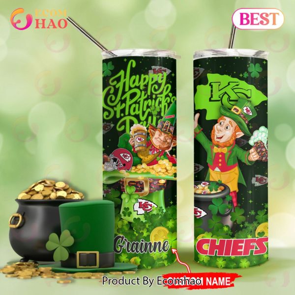 NFL Kansas City Chiefs Saint Patrick’s Day Skinny Tumbler Cup