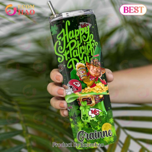NFL Kansas City Chiefs Saint Patrick’s Day Skinny Tumbler Cup