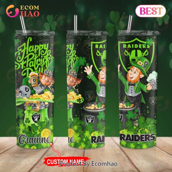 NFL Las Vegas Raiders Saint Patrick’s Day Skinny Tumbler Cup