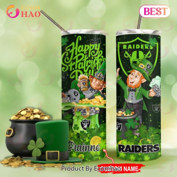 NFL Las Vegas Raiders Saint Patrick’s Day Skinny Tumbler Cup