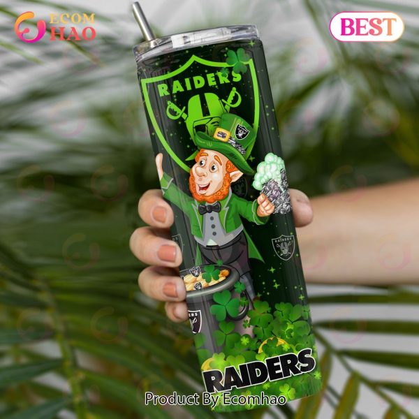NFL Las Vegas Raiders Saint Patrick’s Day Skinny Tumbler Cup