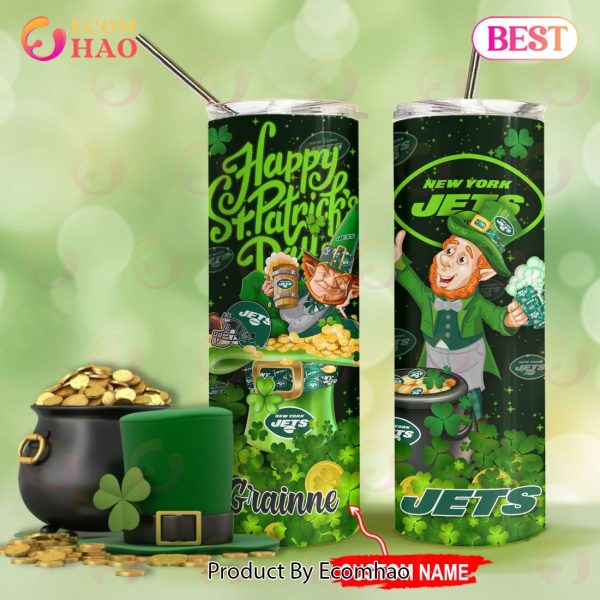 NFL New York Jets Saint Patrick’s Day Skinny Tumbler Cup