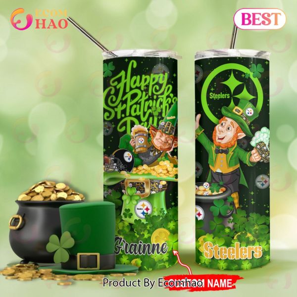 NFL Pittsburgh Steelers Saint Patrick’s Day Skinny Tumbler Cup