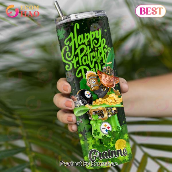NFL Pittsburgh Steelers Saint Patrick’s Day Skinny Tumbler Cup