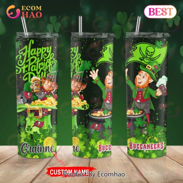 NFL Tampa Bay Buccaneers Saint Patrick’s Day Skinny Tumbler Cup