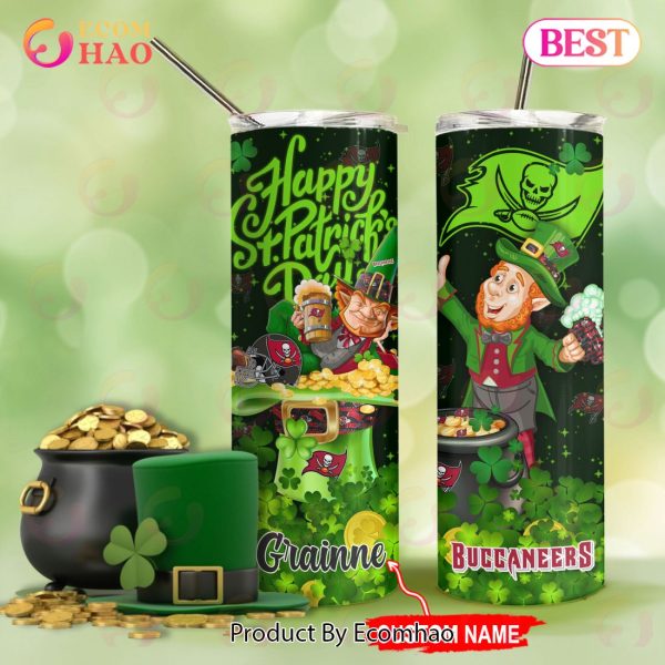 NFL Tampa Bay Buccaneers Saint Patrick’s Day Skinny Tumbler Cup