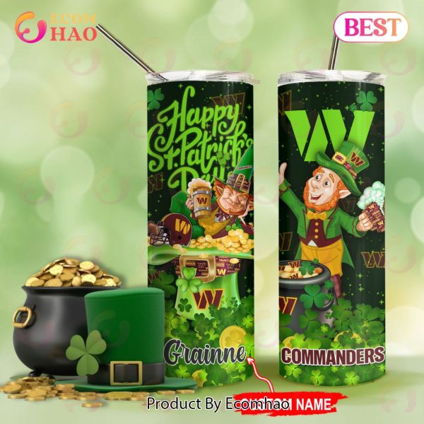 NFL Washington Commanders Saint Patrick’s Day Skinny Tumbler Cup