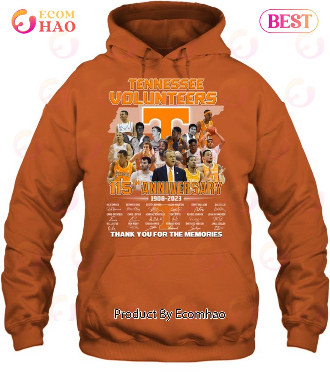 Tennessee Volunteers 115th Anniversary 1908 – 2023 Thank You For The Memories Hoodie