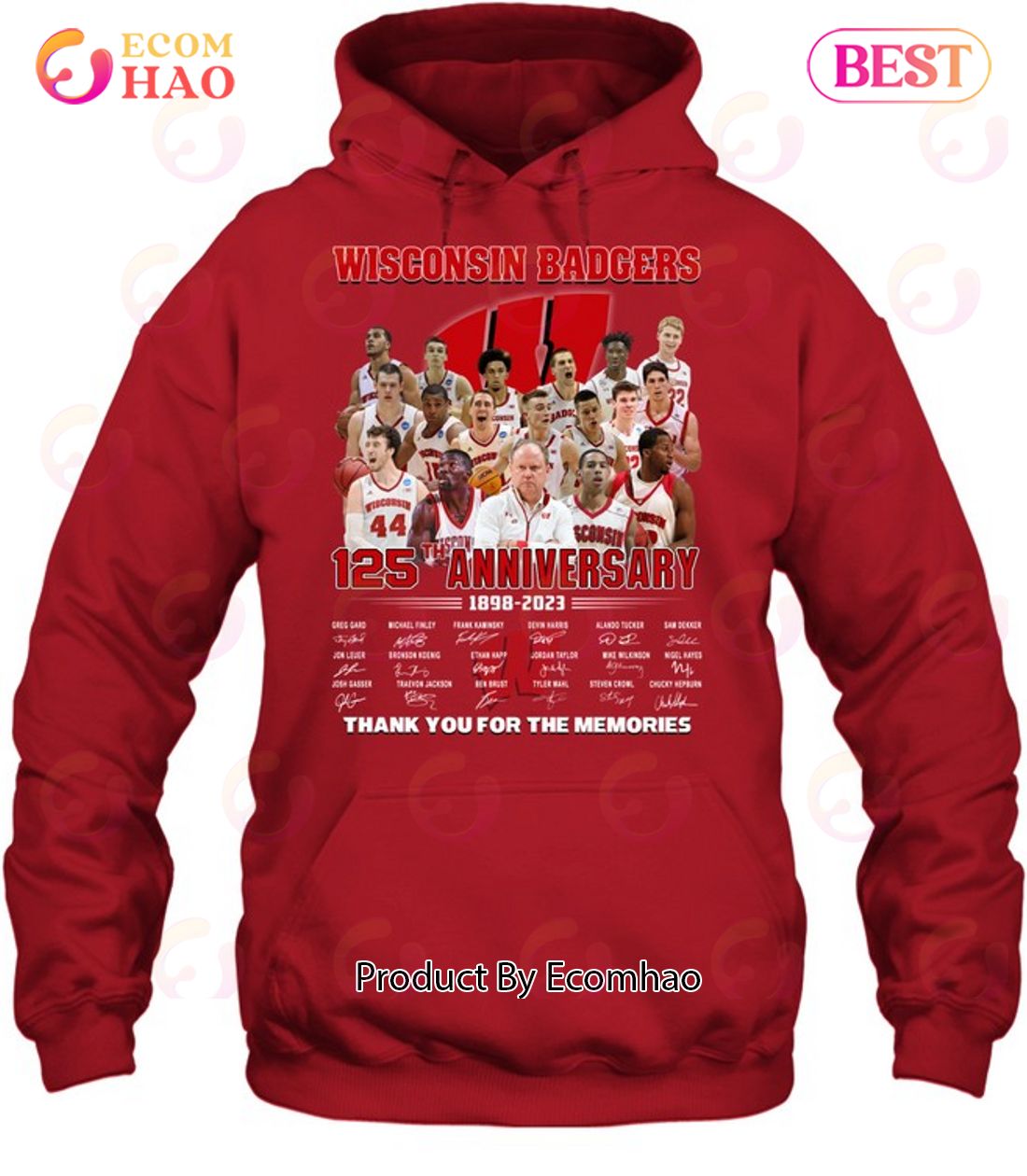 Wisconsin Badgers 125th Anniversary 1898 – 2023 Thank You For The Memories Hoodie