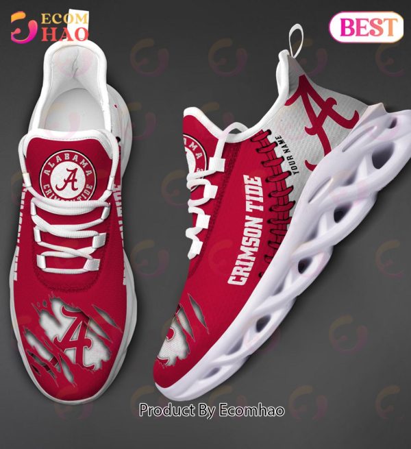 NCAA Alabama Crimson Tide Personalized Max Soul Shoes Custom Name
