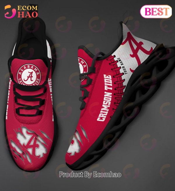 NCAA Alabama Crimson Tide Personalized Max Soul Shoes Custom Name