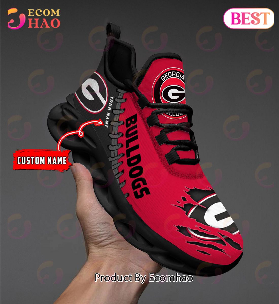 NCAA Georgia Bulldogs Personalized Max Soul Shoes Custom Name