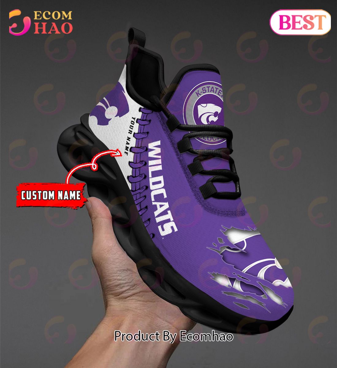 NCAA LSU Tigers Personalized Max Soul Shoes Custom Name