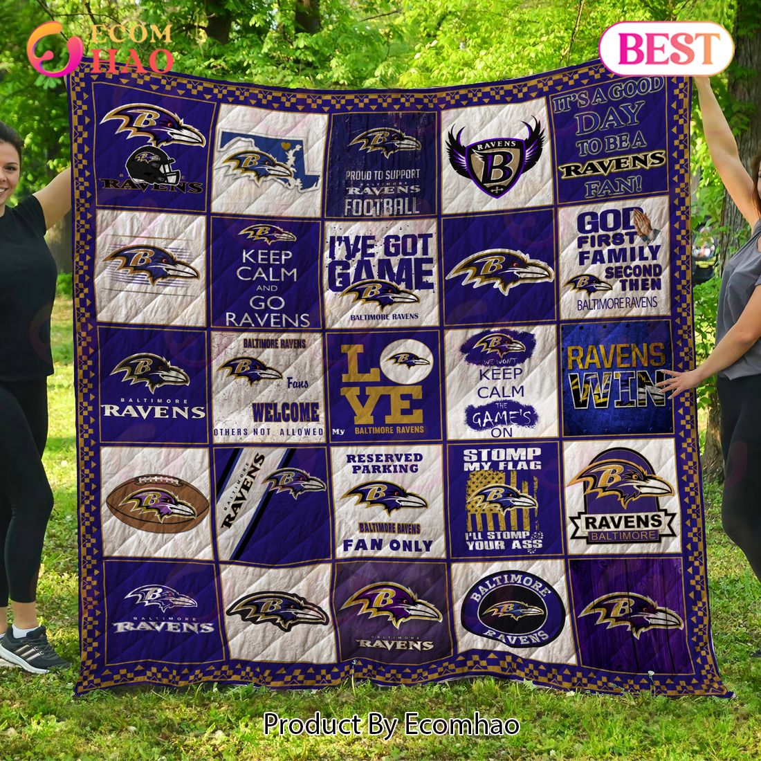 Baltimore Ravens Quilt, Blanket NFL