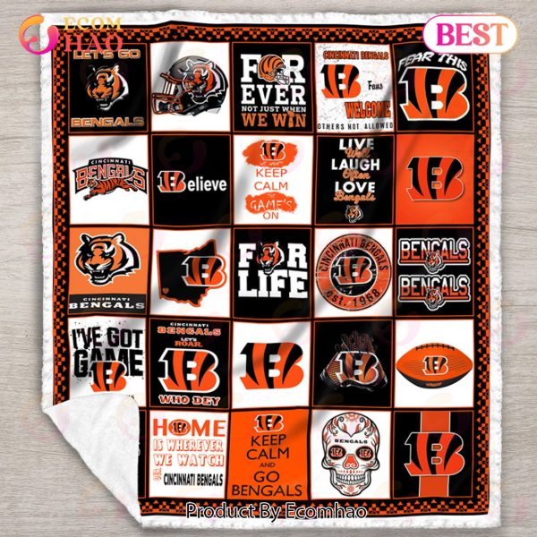 Cincinnati Bengals Quilt, Blanket NFL
