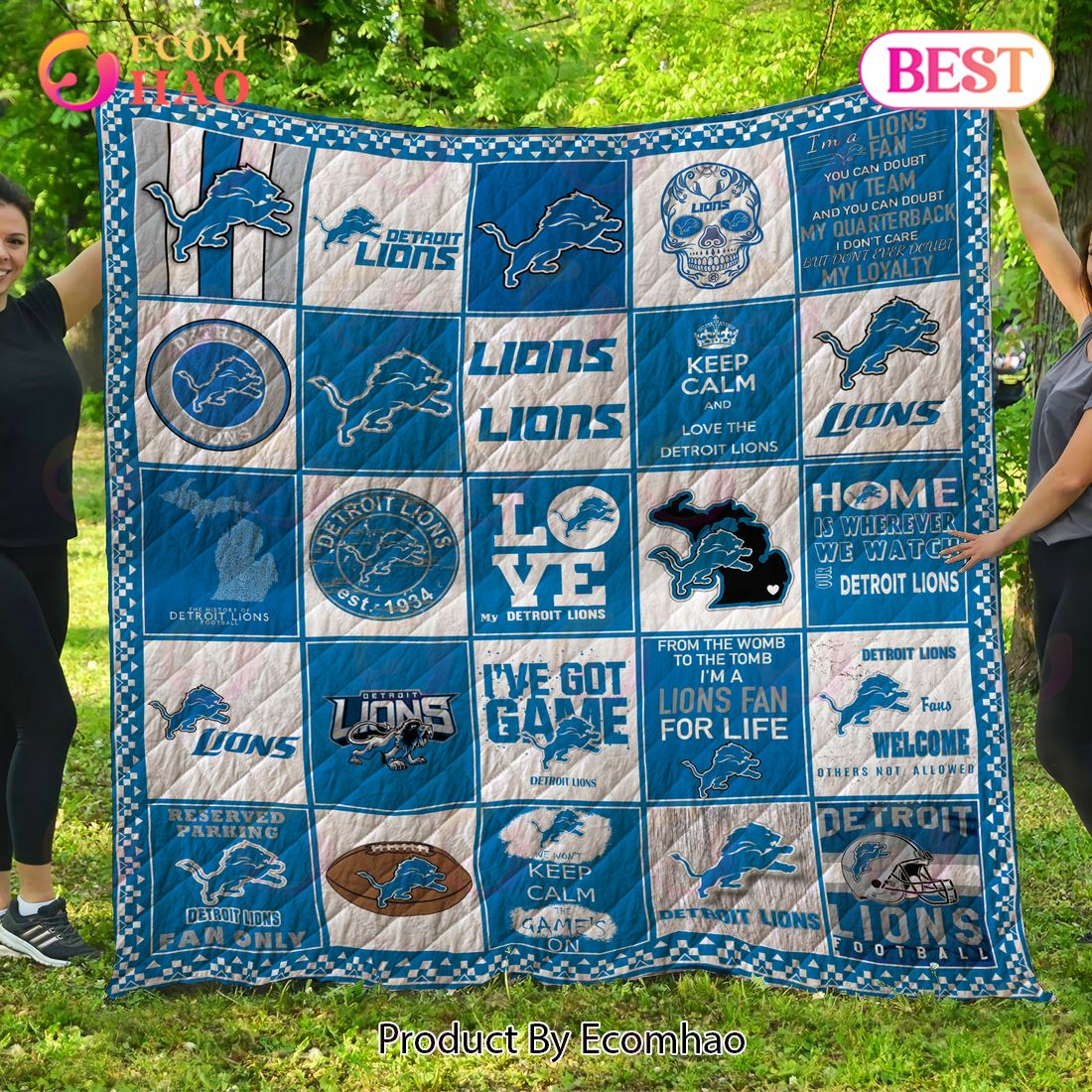 Detroit Lions Quilt, Blanket NFL