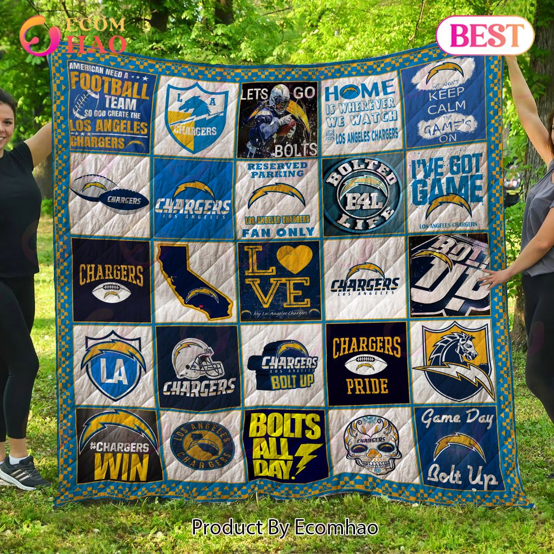 Los Angeles Chargers Quilt, Blanket NFL