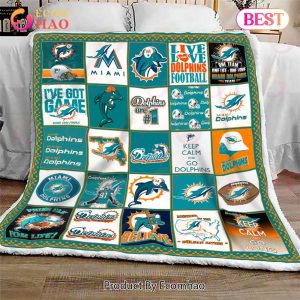 Miami Dolphins Quilt, Blanket NFL