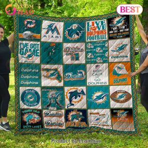 Miami Dolphins Quilt, Blanket NFL