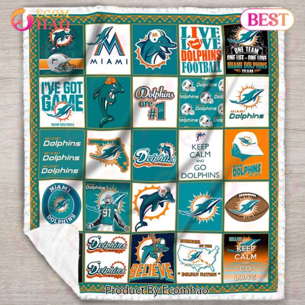 Miami Dolphins Quilt, Blanket NFL