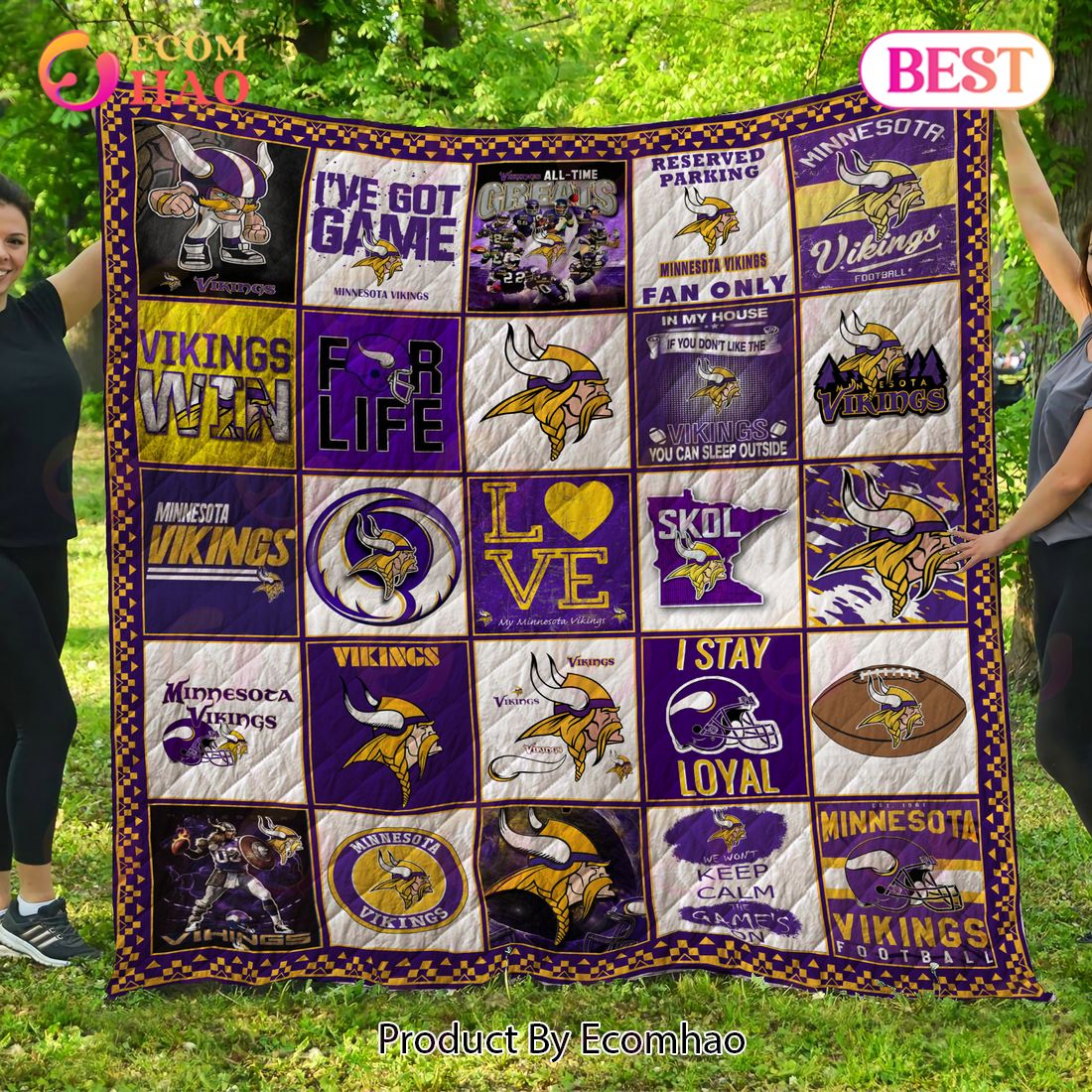 Minnesota Vikings Quilt, Blanket NFL