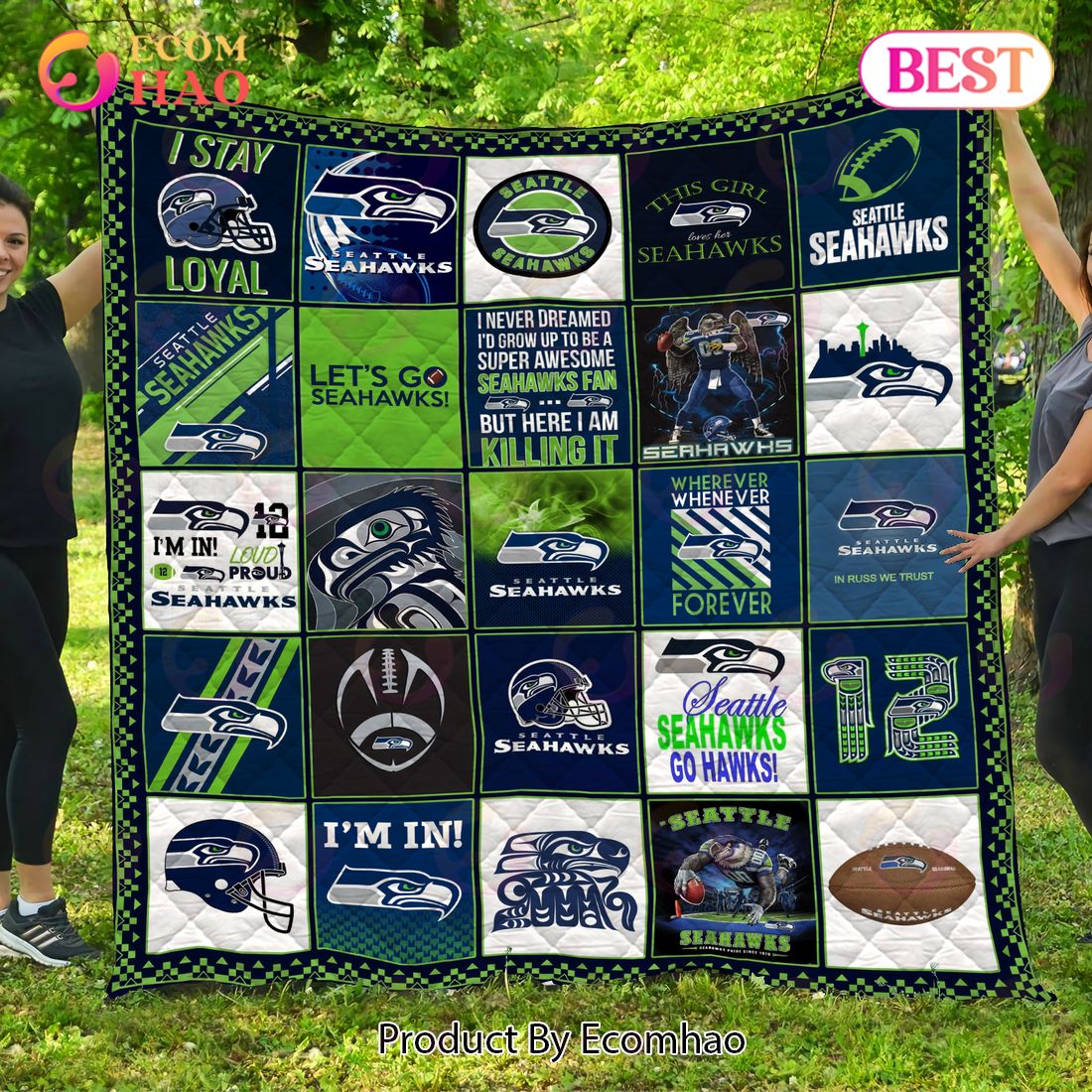 Seattle Seahawks Quilt, Blanket NFL