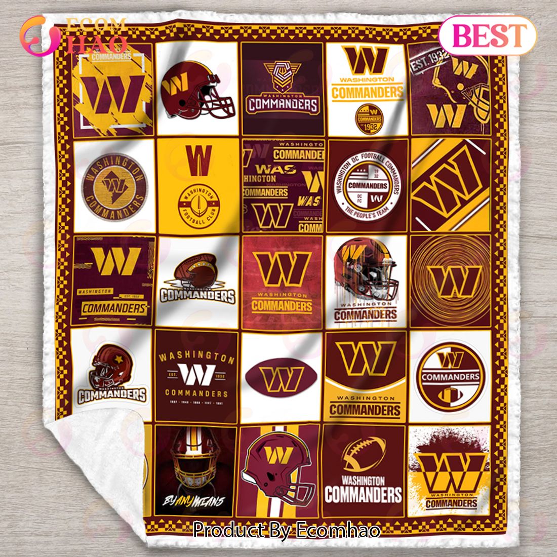 Washington Commanders Quilt, Blanket NFL