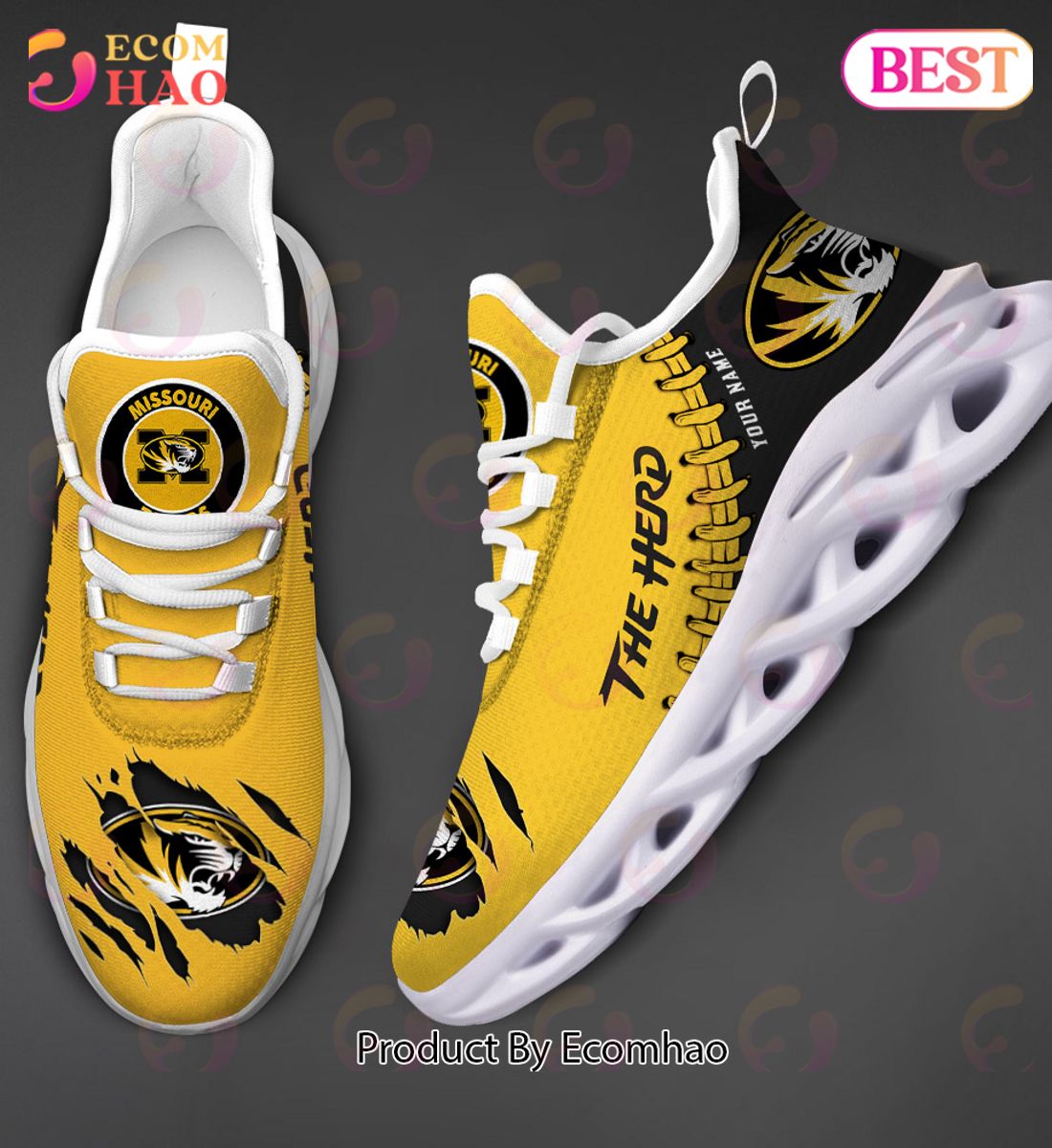 NCAA Missouri Tigers Personalized Max Soul Shoes Custom Name