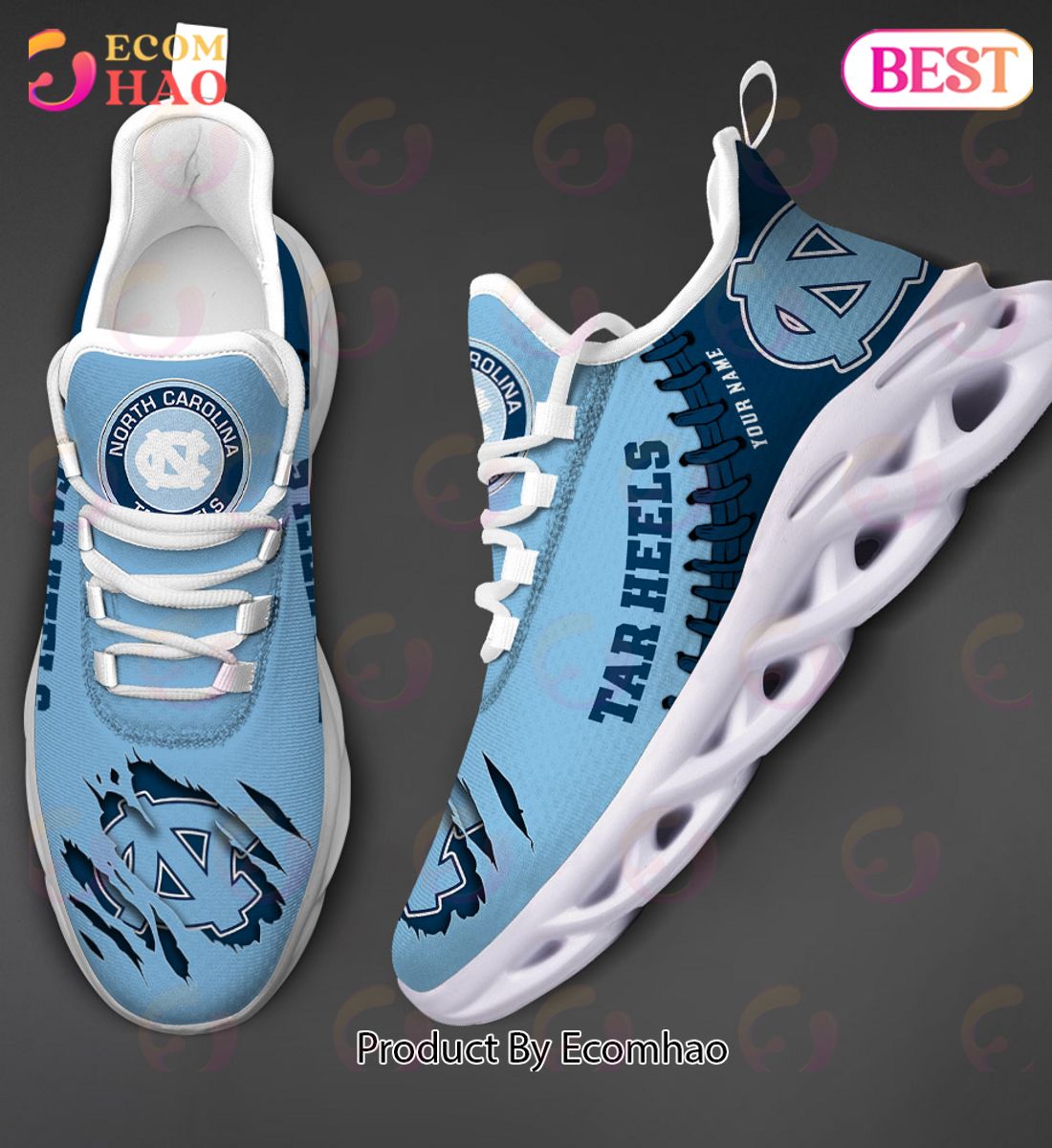 NCAA North Carolina Tar Heels Personalized Max Soul Shoes Custom Name