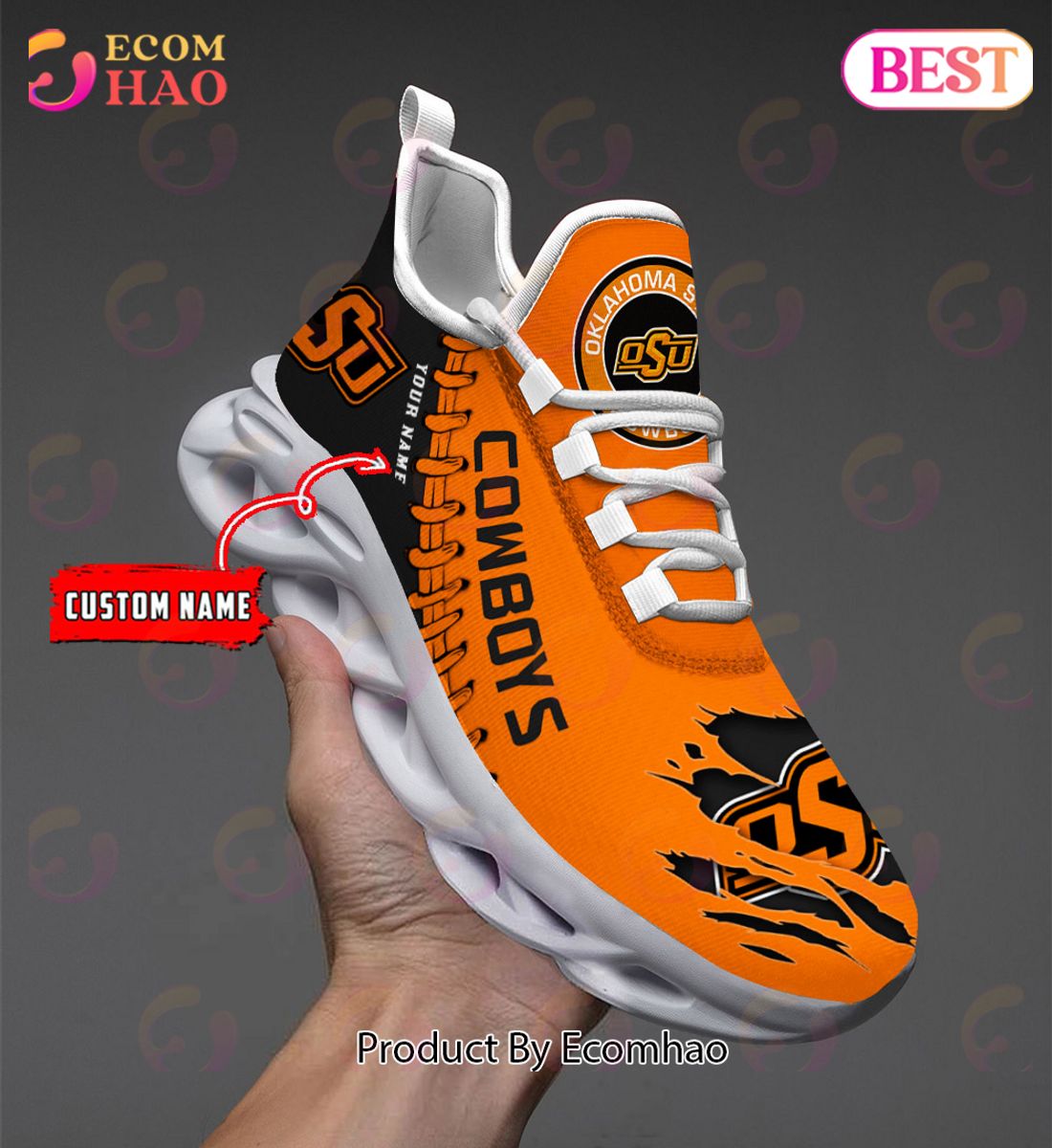 NCAA Oklahoma State Cowboys Personalized Max Soul Shoes Custom Name