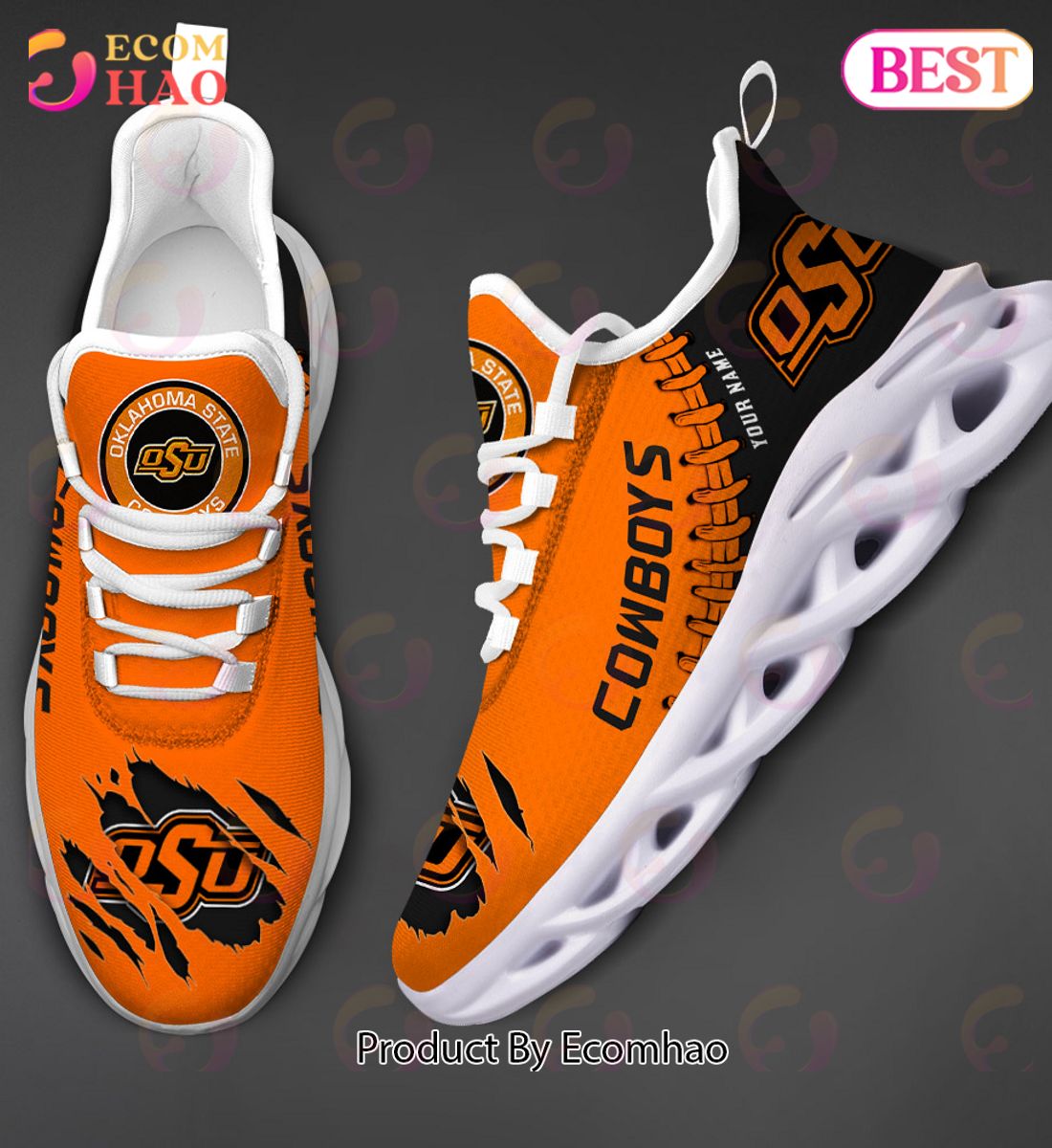 NCAA Oklahoma State Cowboys Personalized Max Soul Shoes Custom Name