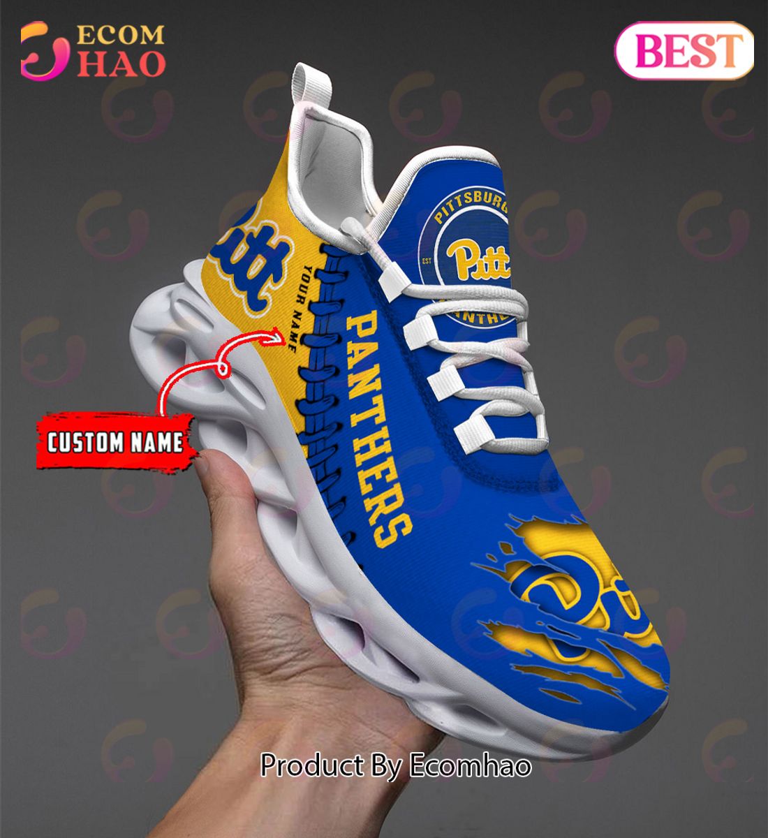 NCAA Pittsburgh Panthers Personalized Max Soul Shoes Custom Name